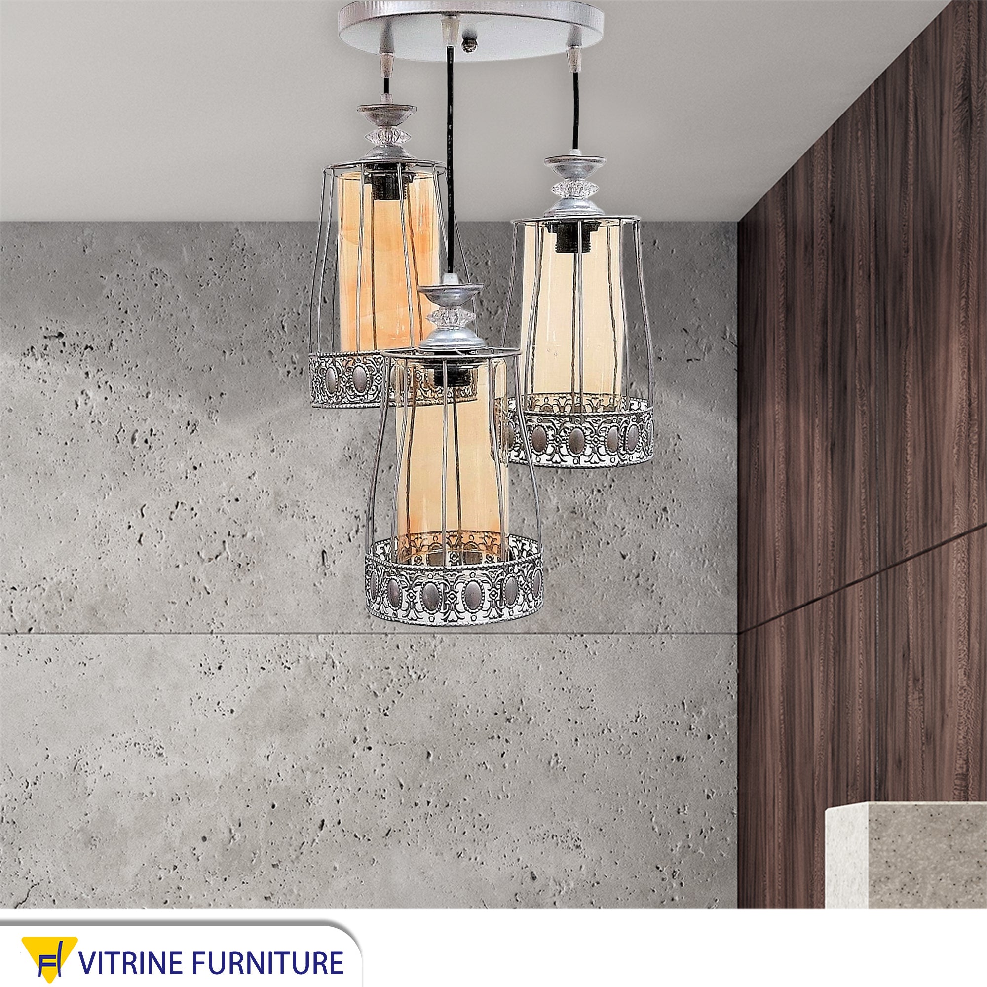 Triple chandelier with elegant design