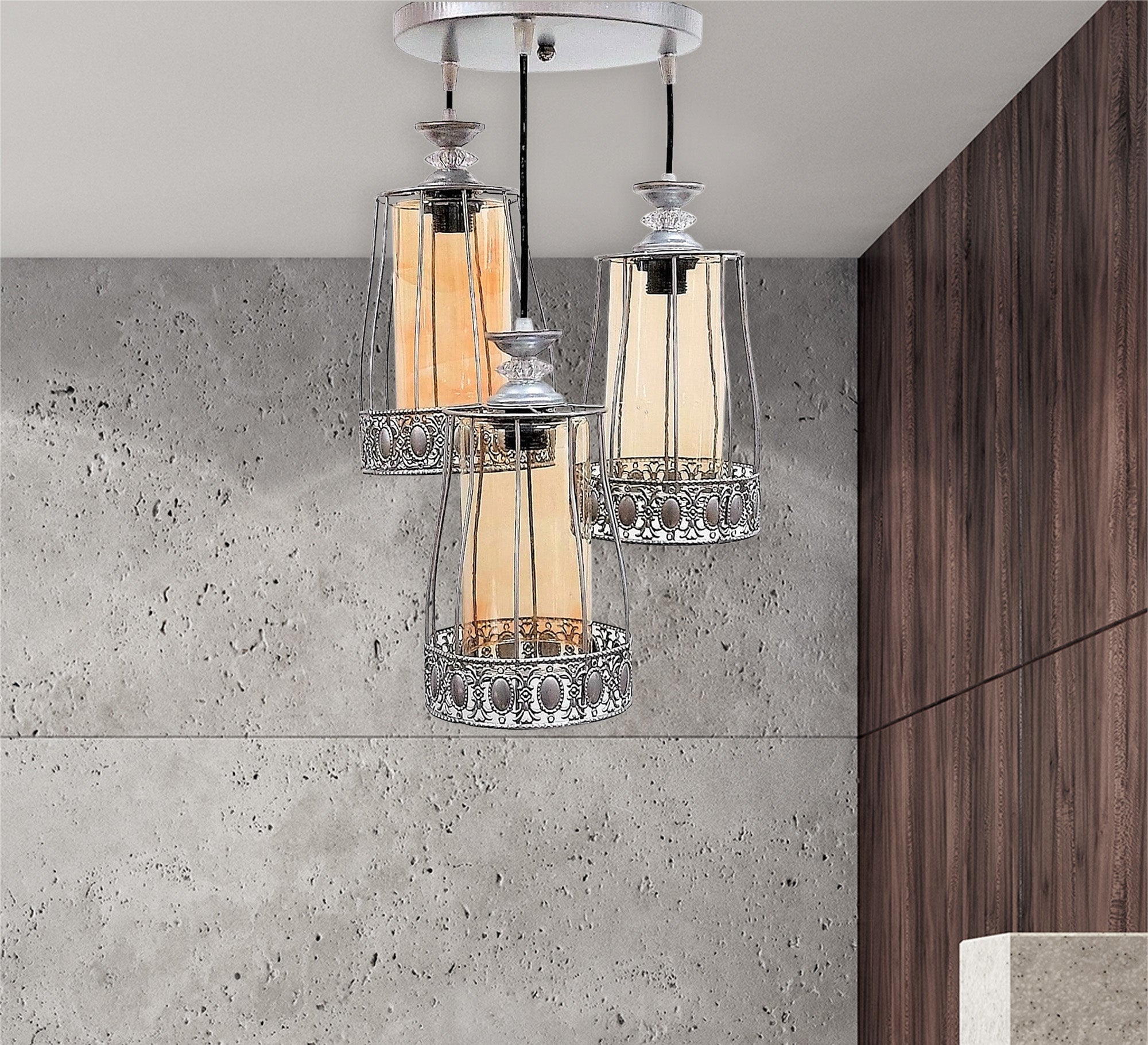 Triple chandelier with elegant design