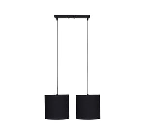 Black double chandelier with metal base