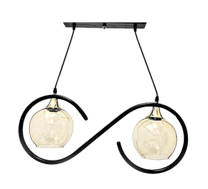 Double chandelier in infinity shape, black