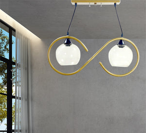 Double chandelier in infinity shape, gold