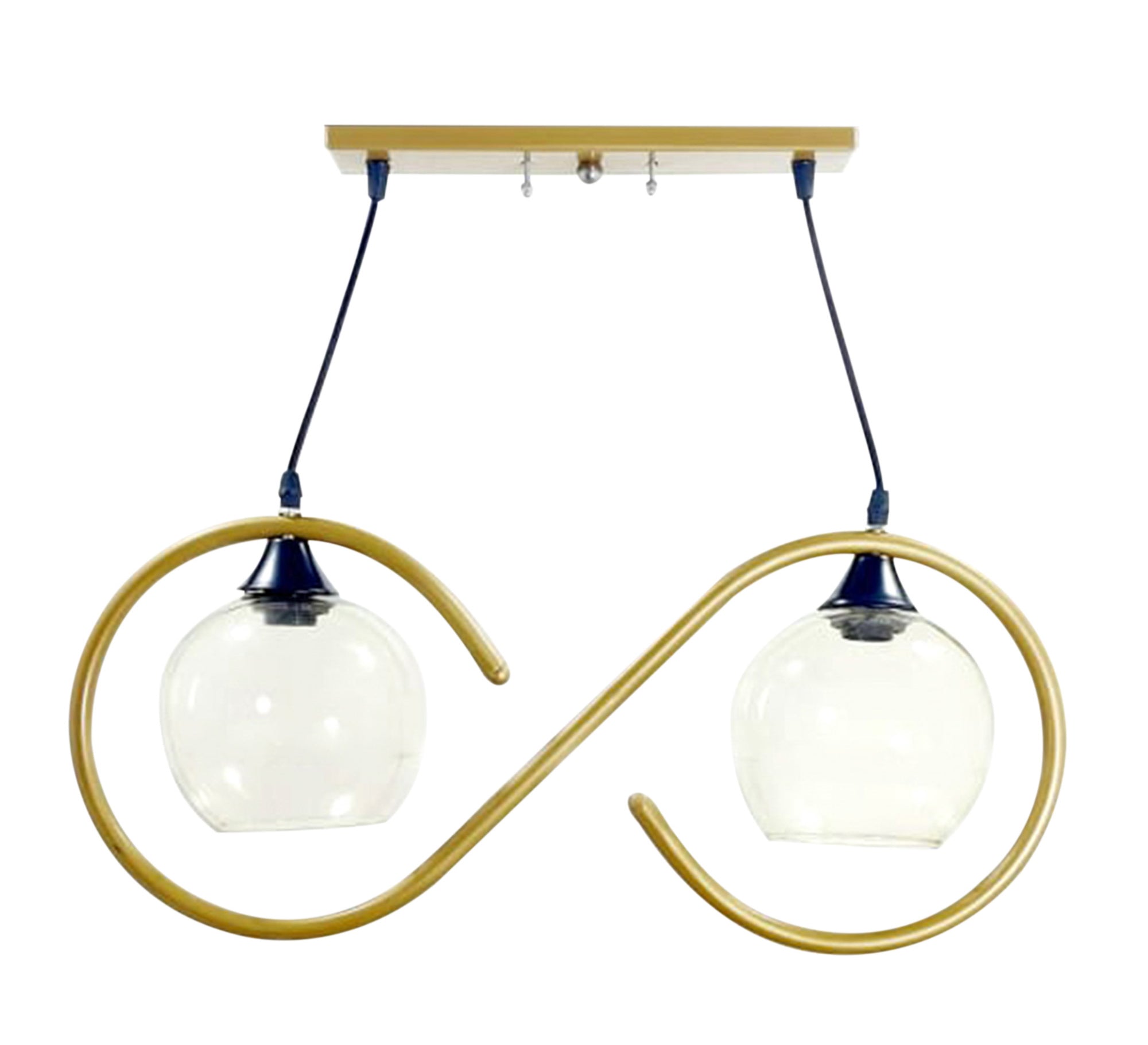 Double chandelier in infinity shape, gold