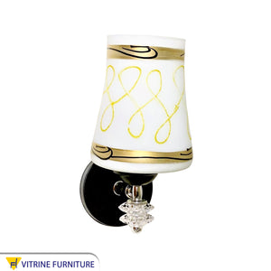 White*gold metal glass wall Sconce