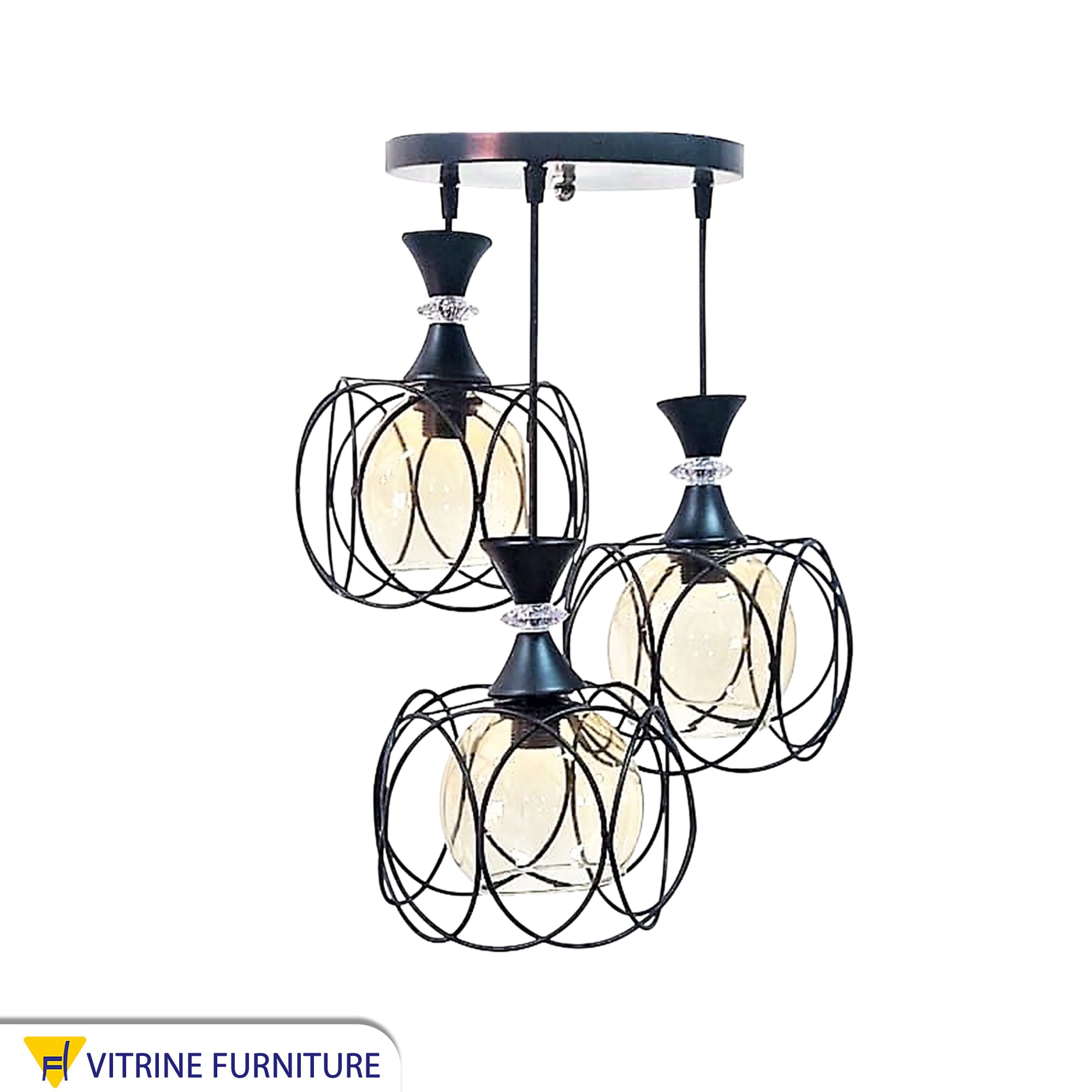 Three Pendant ceiling lamps with a modern design