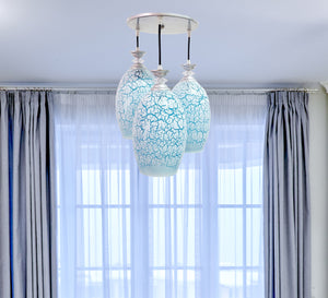 Chandelier Varied Lengths, Decorated Glass Elegance