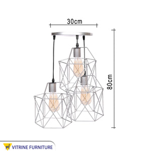 Triple chandelier in different sizes