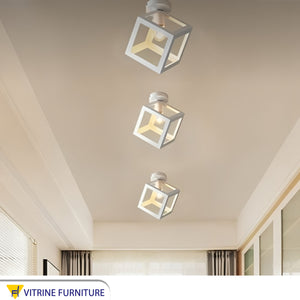White metal lighting unit for the ceiling