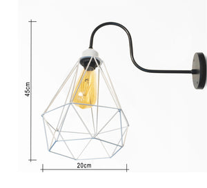  مصباح حائط بقفص معدنى ابيض