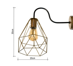 Gold metal cage wall lamp