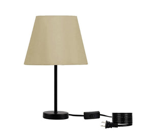 Metal lamp with beige shade