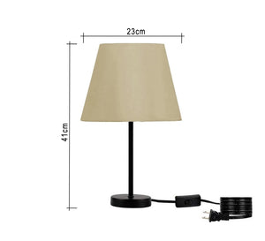 Metal lamp with beige shade