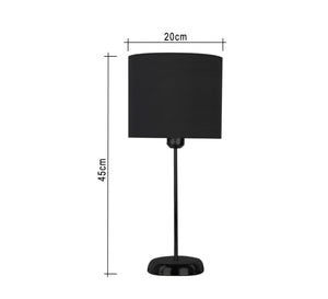 Metal lamp with black shade