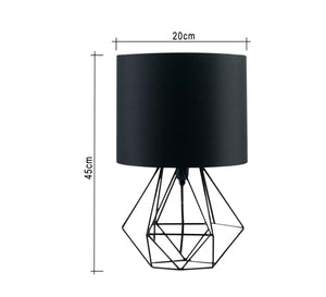 2 metal lamps with black shade