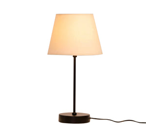 Modern black metal lampshade and beige shade