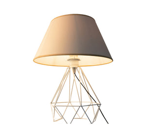 Modern lampshade with white base cage