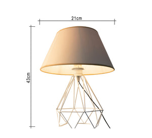 Modern lampshade with white base cage