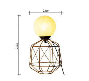 Metal cage lampshade and glass ball