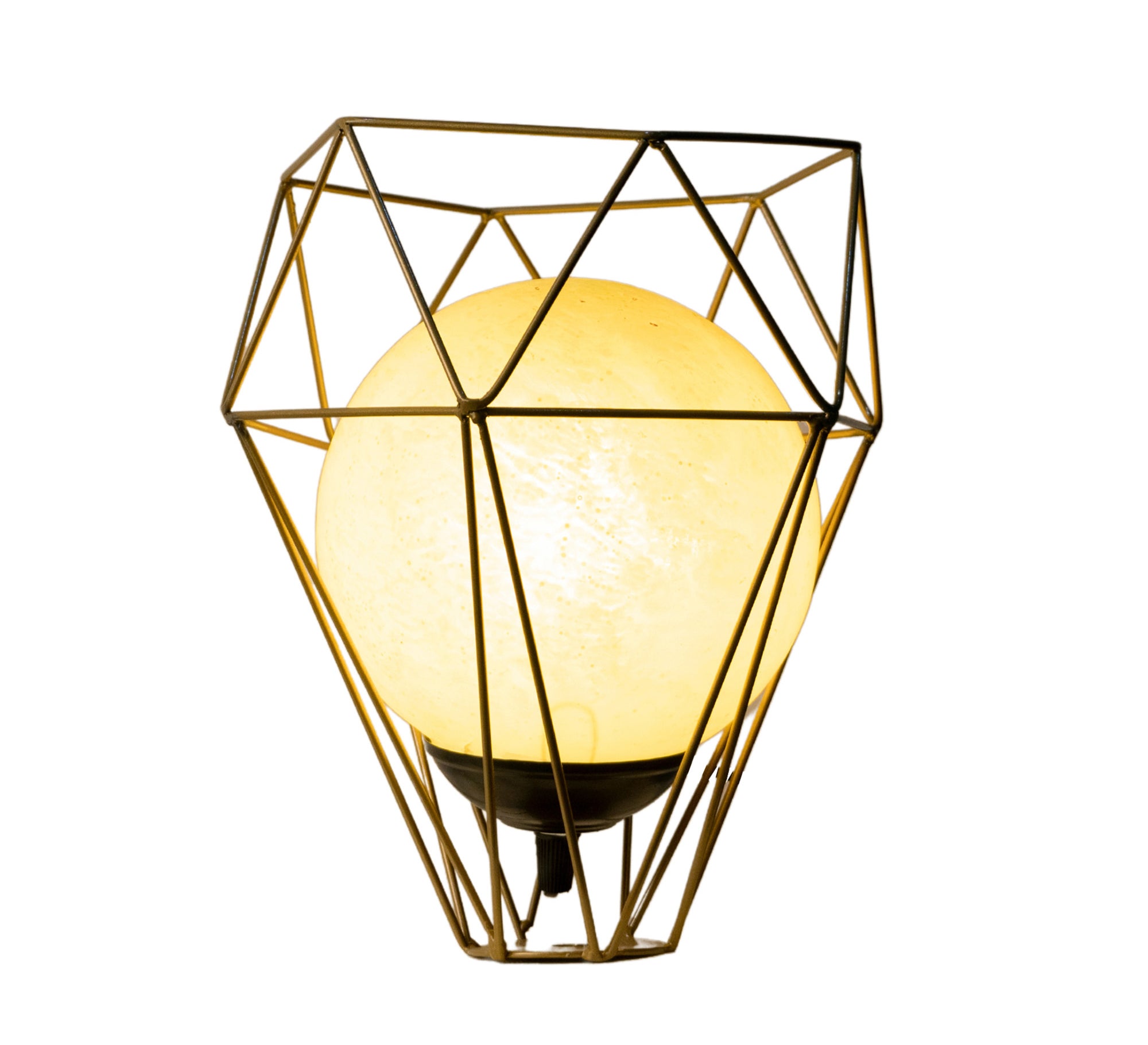 Golden cone cage lampshade