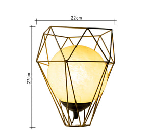 Golden cone cage lampshade