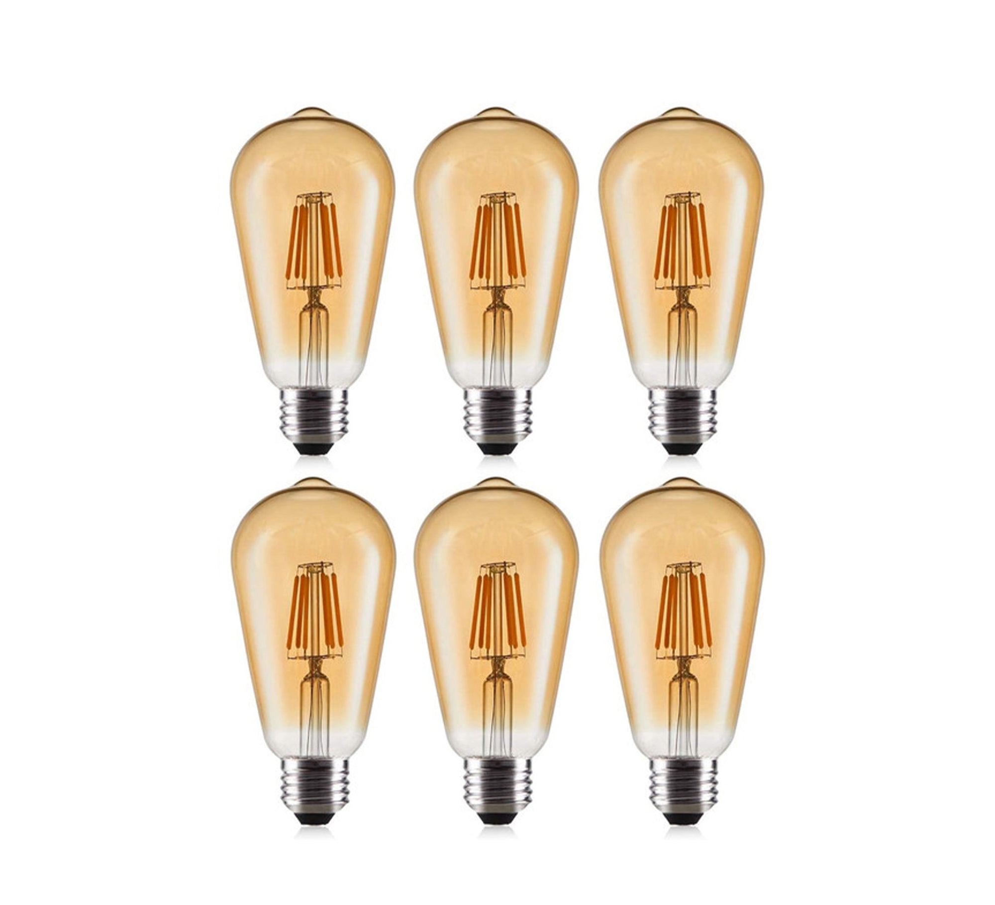 6 Edison decorative bulbs 6 watt clear