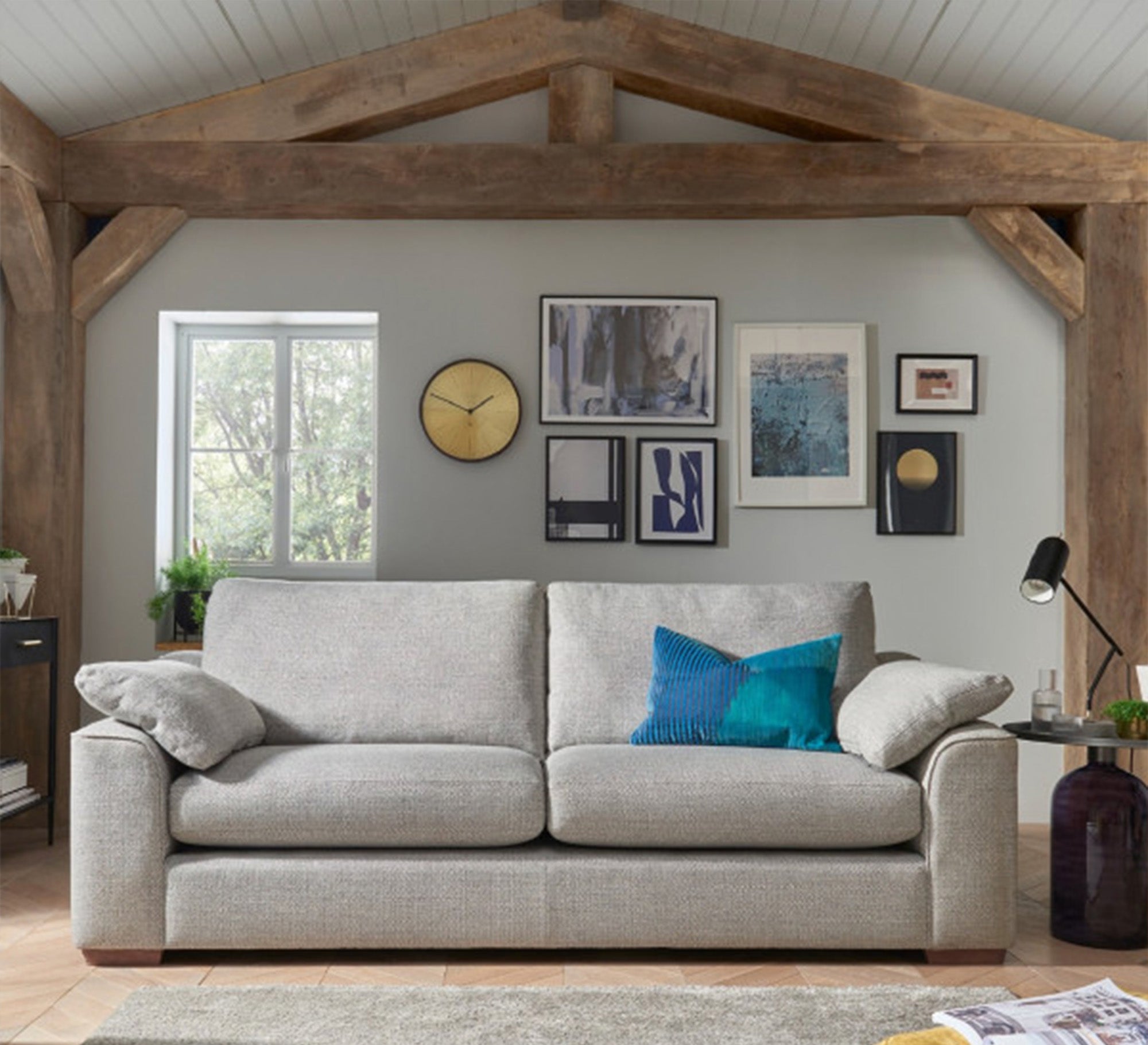 Comfortable grey sofa