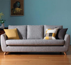 Chic Gray Sofa with Elevated Stance