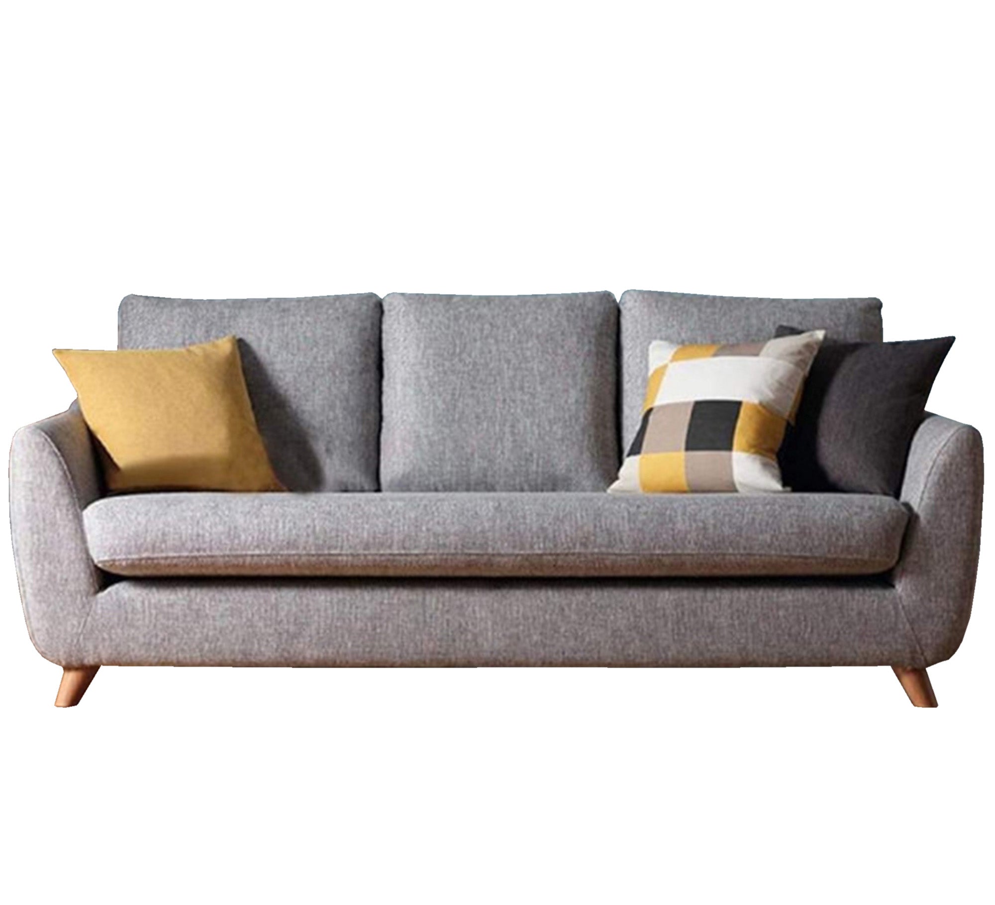 Chic Gray Sofa with Elevated Stance