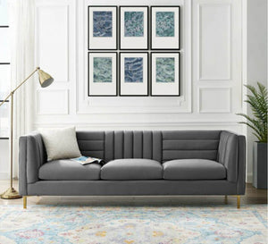 Gray triple sofa