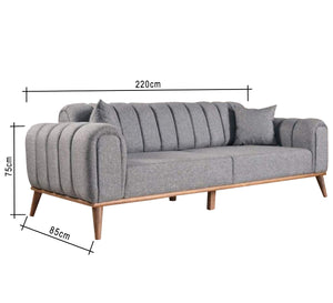 Triple sofa in light gray