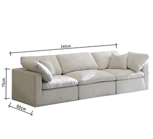 Triple sofa in off-white color