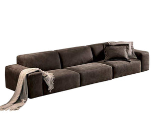 Brown double sofa