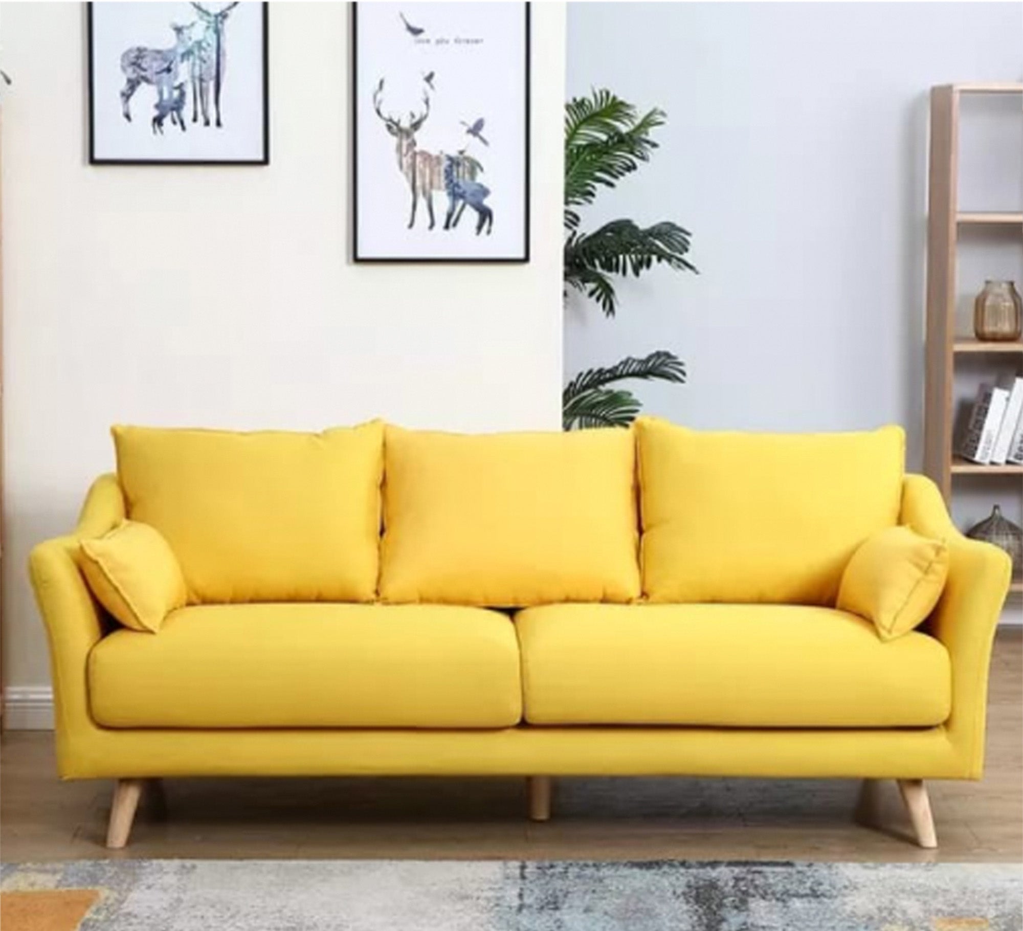 Bright Yellow Sofa, Vibrant & Comfortable