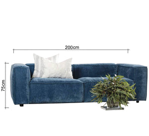 Totally upholstered blue sofa