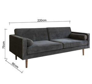 Grey triple sofa