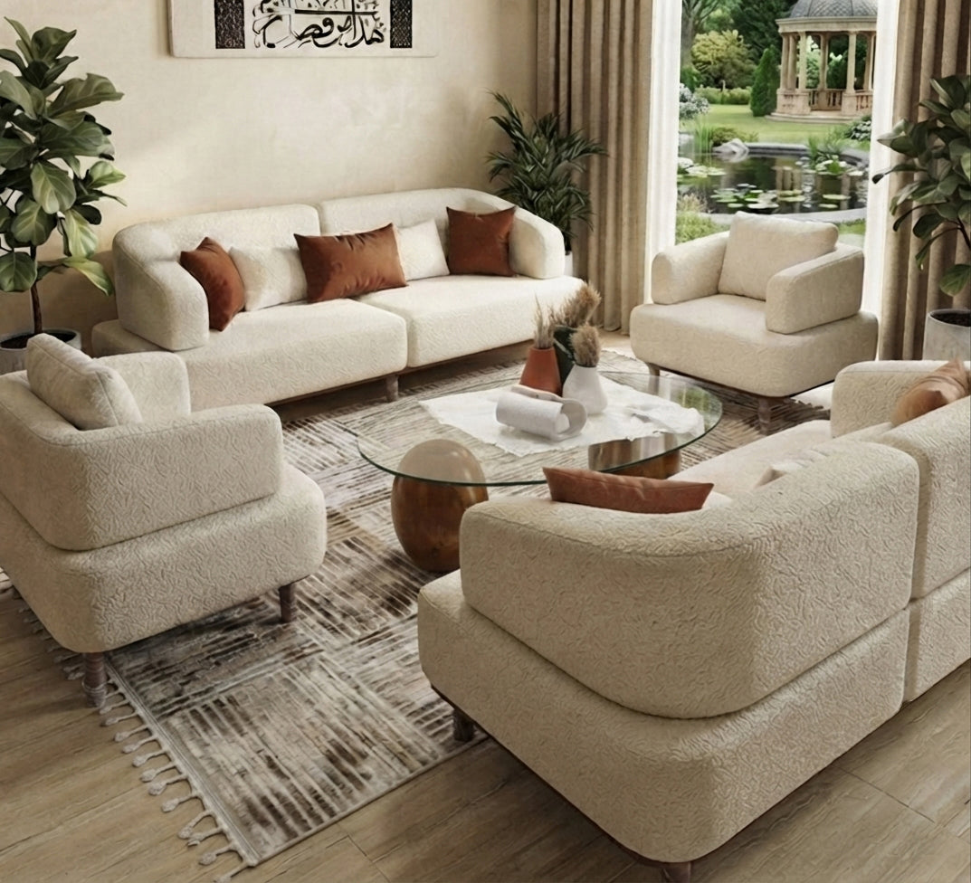 طقم كنب فاخر ذات تصميم عصري ومريح