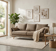 A luxurious fabric sofa with a luxurious design.