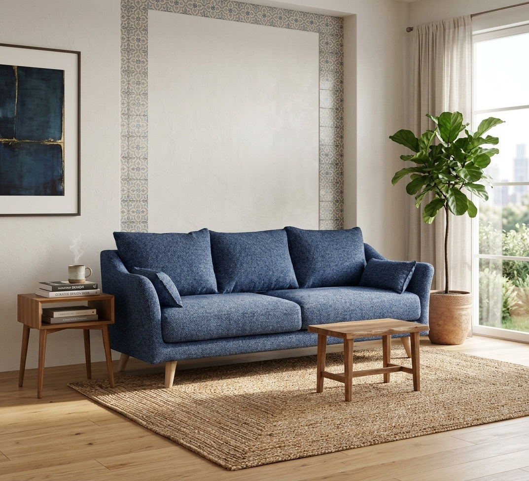 A luxurious fabric sofa with a luxurious design.