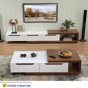TV table with center table