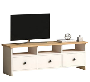 TV unit with three drawers and shelves