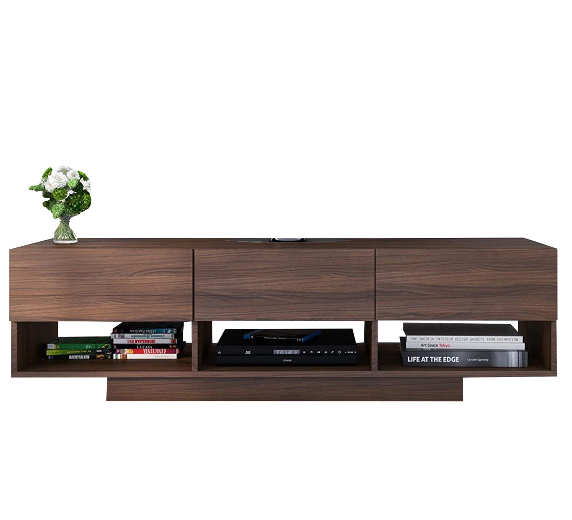 Dark brown wooden TV unit