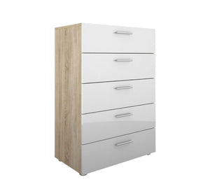 Storage unit with five drawers