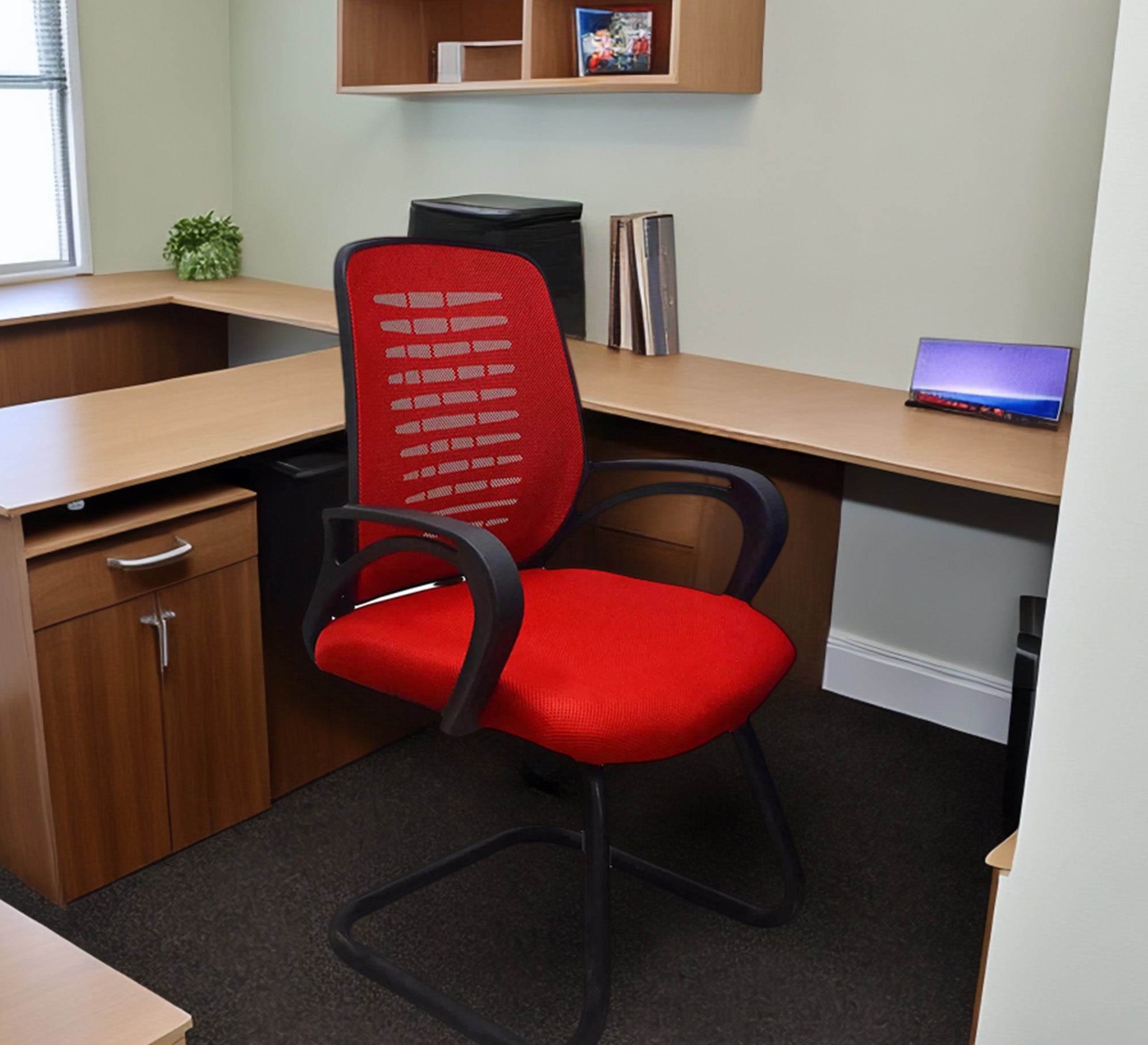 Red mesh chair