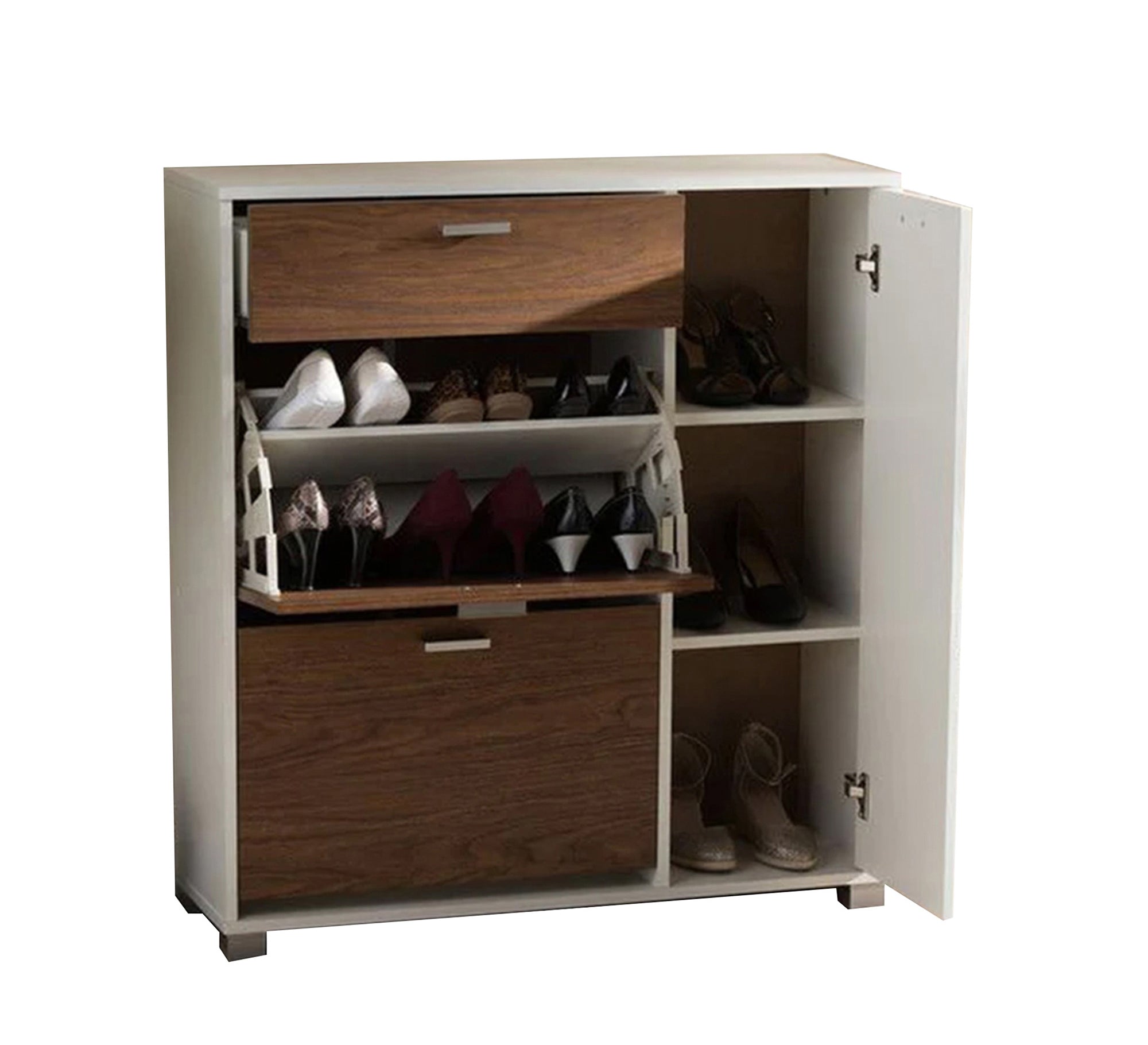 A Shoe rack with multiple storage spaces