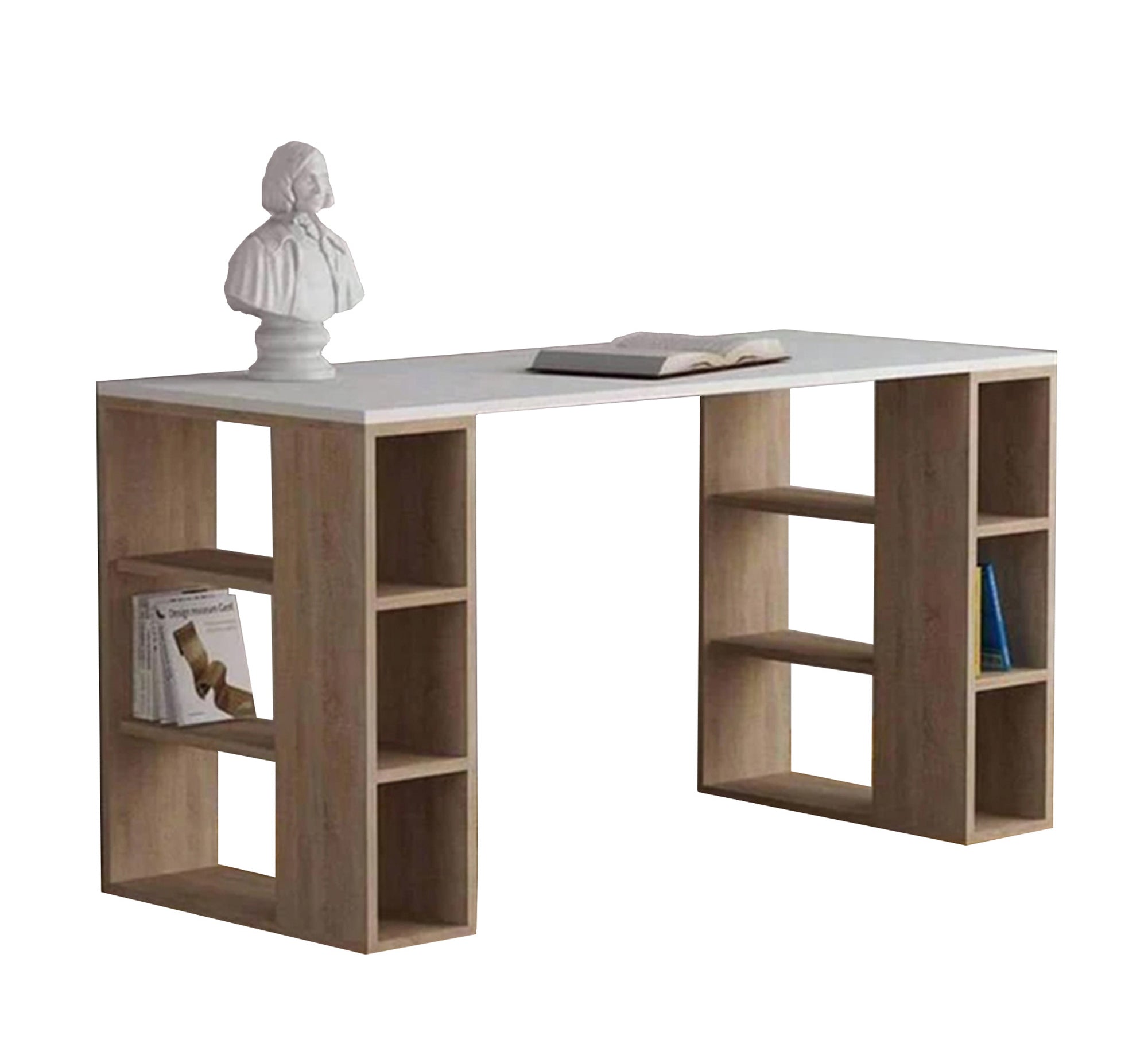 Desk: Spacious Shelves, Organized Workspace