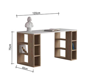 Desk: Spacious Shelves, Organized Workspace