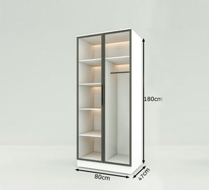 Double-door glass wardrobe