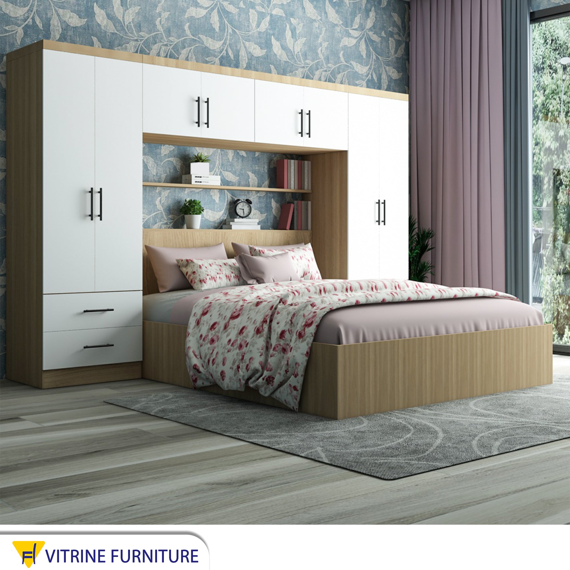 Master bedroom in wooden color