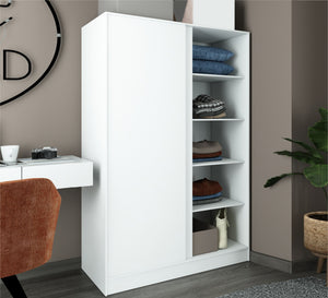 White wardrobe with hinged doors