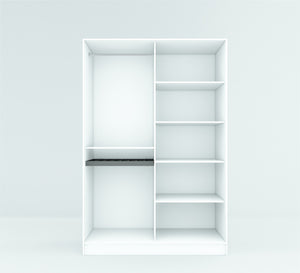 White wardrobe with hinged doors