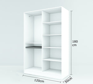 White wardrobe with hinged doors